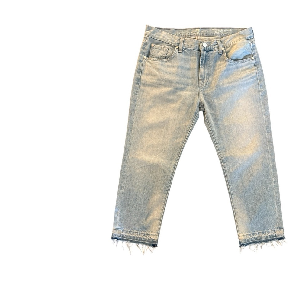 7 For All Mankind cropped Light Blue Boyfriend Jeans
